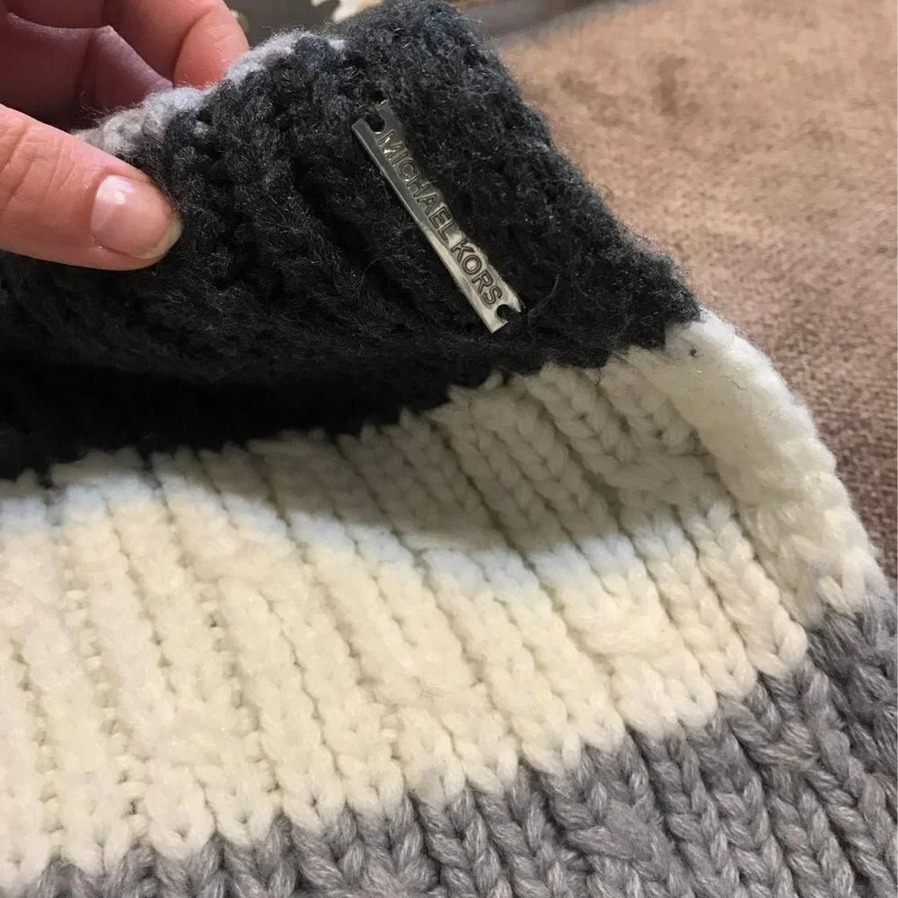 MICHAEL by Michael Kors Infinity Scarf - gray, charcoal, cream